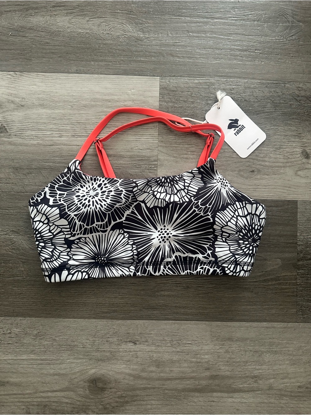 NWT Rabbit Running Ez Bra - VO Black Floral Women’s Small